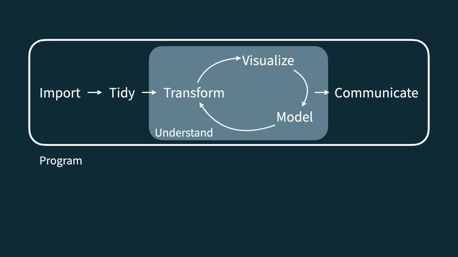 Data science life cycle, with understand highlighted