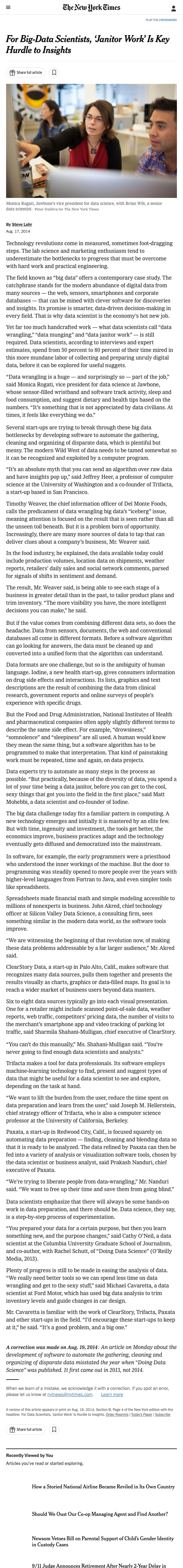 A screenshot of a New York Times article.